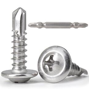 Self Tapping Screw #8x1(180PCS) Sheet Metal self Tapping Screw, 410 Stainless Steel Quick self Tapping Screw, can be Used in Various scenarios Such as Soft Metal, Plastic, Wood Decoration, etc