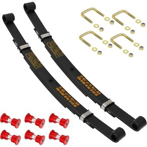 EZGO TXT Rear Heavy Duty Leaf Spring Kit fits EZGO TXT Golf Cart Electric 1994-2013 /Gas 1996-2008, Replaces OEM #74207-G01, Included Spring Bushings & Sleeves Kit 4 Leaf