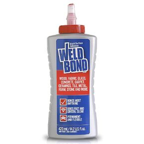 Multi-Surface Adhesive Glue, Bonds Most Anything. Use as Wood Glue or on Fabric Glass Mosaic Carpet Ceramic Tile Metal Stone & More. Non-Toxic, ​Dries Crystal Clear 14.2oz /420ml