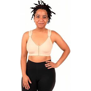 Women's Post Surgery Bra Front Closure Compression with Adjustable Straps - Mastectomy Recovery Bra
