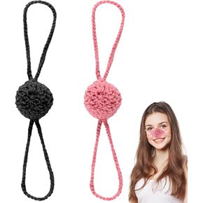 2pcs Nose Warmer for Winter, Wool Nose Warmer for a Cold Nose Windproof Crochet Cozy Nose Mitten Protector Nose Cover for Women Men Outdoor Dust Ski Supplies Accessories(Black+Pink)