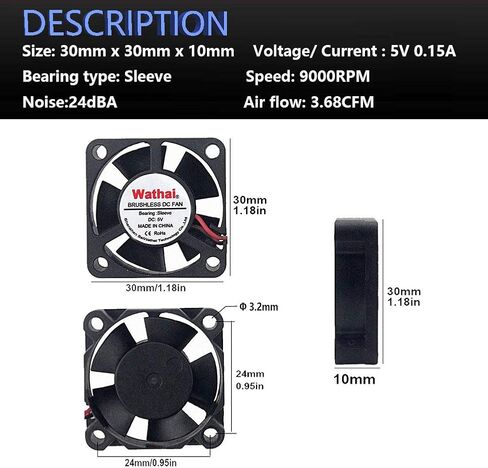 2 حزم 30x30x10 مللي متر 30 مللي متر 5 فولت فرش تيار مستمر مروحة تبريد العادم in Kuwait