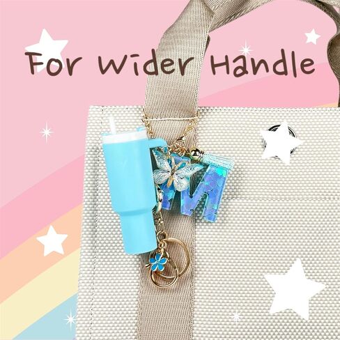 Mini Tumbler Keychain Accessories for Stanley Cup with Letter Charm, Cute Initial Charms Chapstick Lip Balm Holder in Kuwait