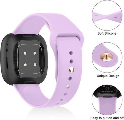 2 Pack Silicone Bands for Fitbit Versa 3 Bands/Versa 4 Bands/Fitbit Sense Bands/Sense 2 Bands Women Men, Soft Breathable Replacement Wristband Strap for Fitbit Sense 2 / Sense/Versa 4 / Versa 3 Smart Watch in Saudi Arabia