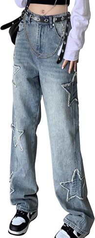 Star Jeans Y2k Jeans Emo Cargo Jeans Womens Cute Jeans for Teens in Saudi Arabia