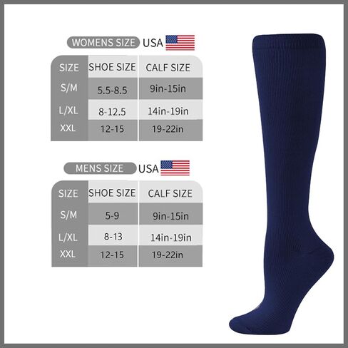 Bestjybt Compression Socks for Women & Men Circulation 15-20 mmHg Support Socks for Athletic Running Cycling in Kuwait