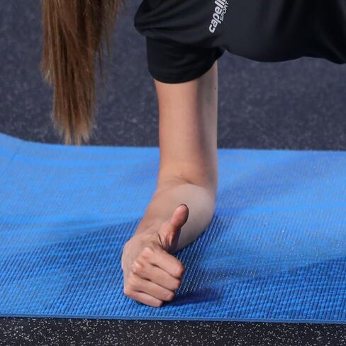 Capelli Sport Yoga Mat Non Slip, All Purpose PVC Fitness and Workout Mat with Wave Pattern, Blue, 6 mm in Kuwait