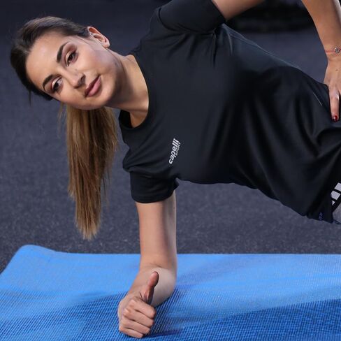 Capelli Sport Yoga Mat Non Slip, All Purpose PVC Fitness and Workout Mat with Wave Pattern, Blue, 6 mm in Kuwait