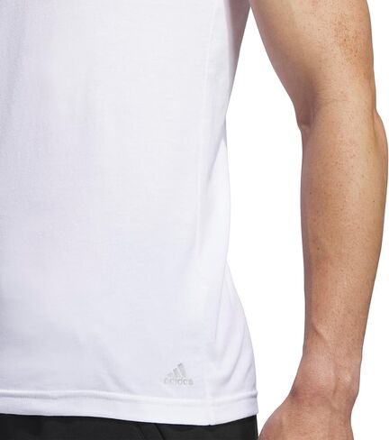 adidas Men's Stretch Cotton Tank Top Undershirts (2-Pack), Black/Black, Small in Saudi Arabia