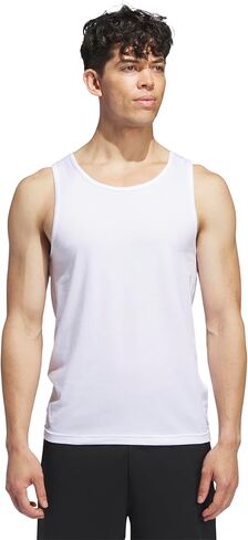 adidas Men's Stretch Cotton Tank Top Undershirts (2-Pack), Black/Black, Small in Saudi Arabia