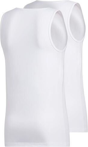 adidas Men's Stretch Cotton Tank Top Undershirts (2-Pack), Black/Black, Small in Saudi Arabia