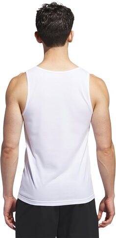 adidas Men's Stretch Cotton Tank Top Undershirts (2-Pack), Black/Black, Small in Saudi Arabia