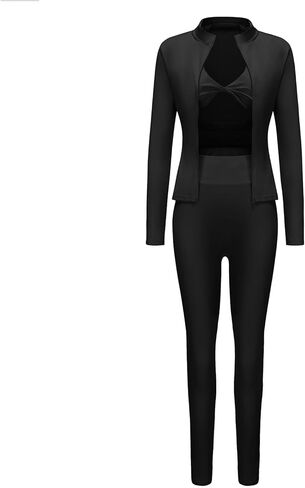 Track Suits for Women Set Sexy Zip Up Jackets Twist Tank High Waist Pants 3 Piece Outfits Sweatsuit Workout Lounge Sets in Kuwait