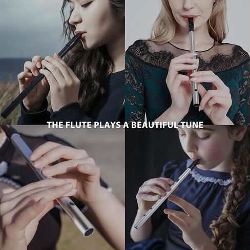 Irish Tin Whistle in Key of C, Traditional Penny Whistle for Adults & Beginners, Ideal for Celtic Folk Music, Brass Clarke Wind Instruments & Low Whistle with Music Book (Black) in Kuwait