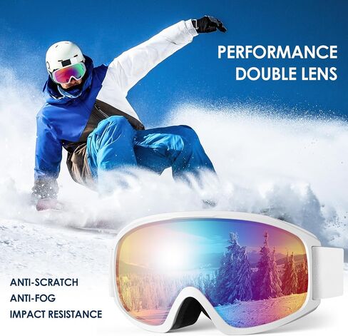 Ski Goggles, OTG-Over Glasses Ski/Snowboard Goggles for Men, Women & Youth,Anti Fog UV Protection Snow Goggles in Saudi Arabia