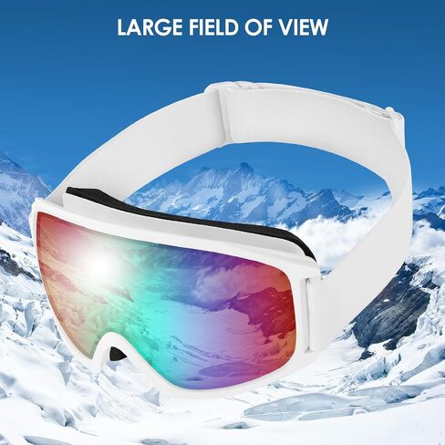 Ski Goggles, OTG-Over Glasses Ski/Snowboard Goggles for Men, Women & Youth,Anti Fog UV Protection Snow Goggles in Saudi Arabia