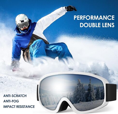 Ski Goggles, OTG-Over Glasses Ski/Snowboard Goggles for Men, Women & Youth,Anti Fog UV Protection Snow Goggles in Saudi Arabia