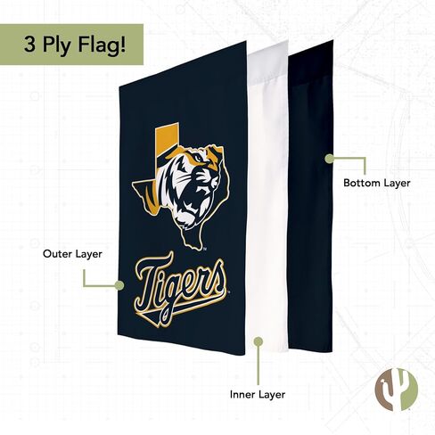 Desert Cactus East Texas Baptist University ETBU Garden Flag – 19 x 12 inch Texas Baptist Tigers Banner, For Outdoor Display and Events (Design B) in Saudi Arabia