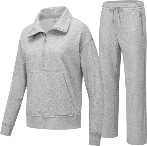 Women 2 Pieces Outfits Lounge Sets Tracksuits Cute Matching Set Travel Clothes Sweatsuits Cropped Sweatshirts in Kuwait