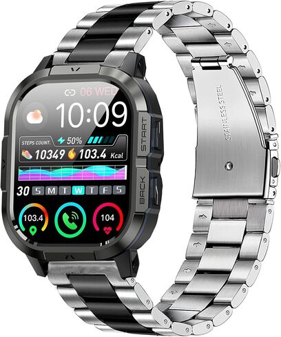 Compatible for Onaneag Smart Watch Band, 22mm Quick Release Stainless Steel Metal Replacement Straps Compatible for Onaneag P110, Ddidbi, Paukila P114, Nihemin 1.96 Watch, Haulvean JX629 Watch in Saudi Arabia