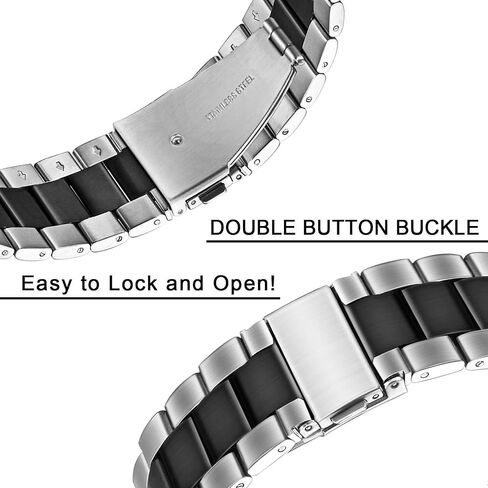 Compatible for Onaneag Smart Watch Band, 22mm Quick Release Stainless Steel Metal Replacement Straps Compatible for Onaneag P110, Ddidbi, Paukila P114, Nihemin 1.96 Watch, Haulvean JX629 Watch in Saudi Arabia