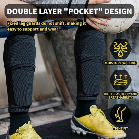 Soccer Shin Guards for Kids Youth, Shin Guard and Shin Guard Sleeves for Boys and Girls in Saudi Arabia