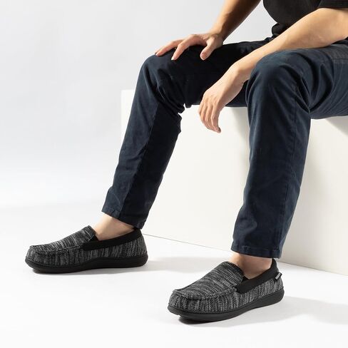 RockDove Men's Tweed Memory Foam Moc Slipper in Kuwait