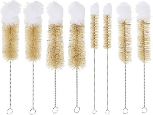 PATIKIL 7.5", 8.3", 11.2", 13.4" Straw Cleaner Brush Set, 2Set Stainless Steel Natural Pig Bristle Wool Tip Pipe Wire Cleaning Brush with Hook for Lab Glass Supplies Flask Tube Bottles in Saudi Arabia