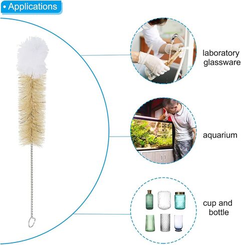 PATIKIL 7.5", 8.3", 11.2", 13.4" Straw Cleaner Brush Set, 2Set Stainless Steel Natural Pig Bristle Wool Tip Pipe Wire Cleaning Brush with Hook for Lab Glass Supplies Flask Tube Bottles in Saudi Arabia