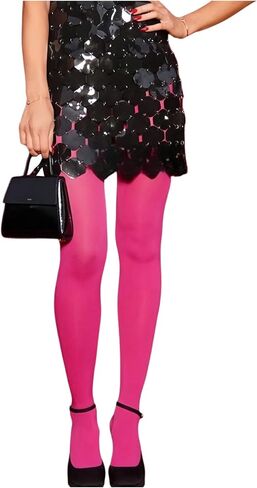 WDIRARA Women's Red Tights Opaque Pantyhose Ballet Tights High Waist Stockings in Saudi Arabia