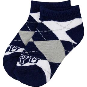NCAA BYU Cougars Youth Argyle No Show Socks, Blue, 3-5 Years