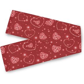 Valentine's Day Table Runner Tiny Sparkle Heart Modern Farmhouse Table Runners for Coffee Table, Dining Table Cover Dresser for Family Dinners Indoor Outdoor Parties Everyday Use 13 x 70 Inch