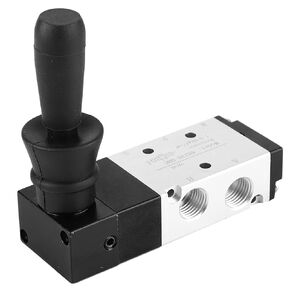 Joystick Pneumatic 3 Position, Pneumatic Manual Control Valve 5 Port 3 Position Hand L Valve 0~0.8Mpa Pneumatic Valve Control 2 Position 3 Way Air Toggle Spring Return L Manual Switch (4H230-08)