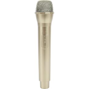 Shanrya Fake Microphone for Singing, Plastic Prop Mic Prop Microphone with 1 X Prop Microphone for Parties(Gold)