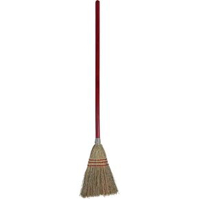 Boardwalk BWK951TCT Corn Fiber Lobby/Toy Broom with 39 in. Wood Handle - Red/Yellow (12/Carton)