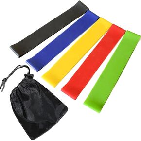 Resistance Bands Set for Men and Women, Pack of 5 Different Levels Elastic Band for Home Gym Long Exercise Workout – Great Fitness Equipment for Training, Yoga – Free Carrying Bag
