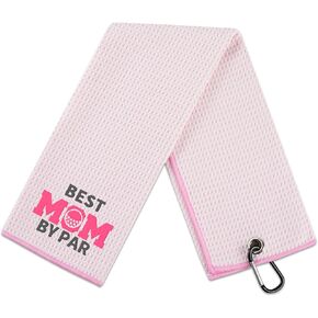 Mom Golf Towels, Mom Gifts Golf Accessory for Golf Bags, Golf Gifts for Women, Retirement, Birthday, Christmas, 16"x 24" Microfiber Golf Towel