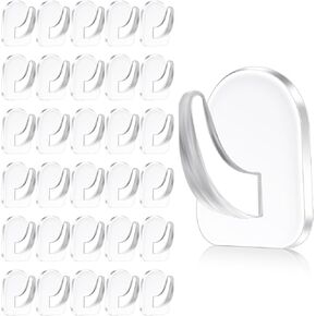 60Pcs Clear Adhesive Wall Hooks for Hanging, Heavy Duty Removable Hooks, Plastic Small Acrylic Sticky Hangers, Hanging Hooks with No Damage Sticker for Home Kitchen Bathroom Bedroom Office
