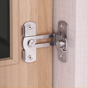 WANLIAN dingchi Stainless Steel 90 Degree Buckle flip Latch Right Angle Door Latch Lock Lever Latch Heavy Duty Safety Door Lock, Brushed Nickel