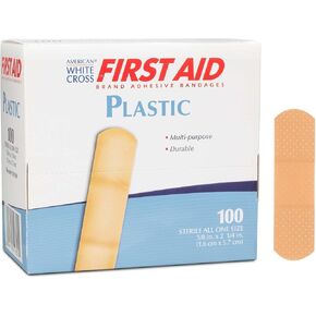 American White Cross First Aid Adhesive Strips, 5/8 x 2¼ Inches, Dukal 1010300, 100 Count