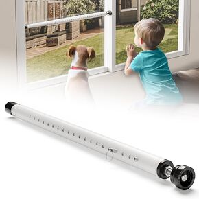 Sliding Door Security Bar,17-50 inch Adjustable Window Security Bars with Rubber Tips for Sliding Glass Door/Home Apartment/Child Safety/Burglar Proof (White - 1 Pack)