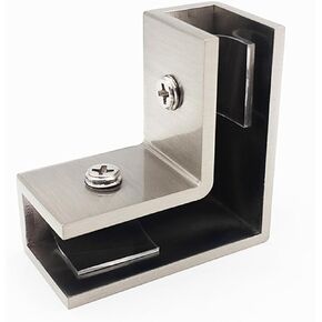 90 Degree Sleeve Over Shower Glass Clamp, Glass Shower Door Hardware, Glass to Glass Clamp, Glass Shower Door Right Angle Connector for Bathroom, Showroom and Corner Shower Door