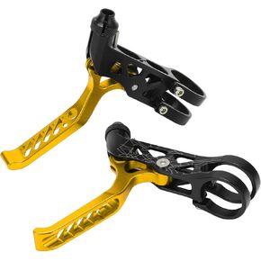Aluminum Alloy Brake Levers with Special Hollow Design for Mountain Road (Gold)