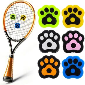6Pcs Tennis Dampener for Racket, Silicone Tennis Shock Absorber, Cat Paw Tennis Racket Dampener, Cute Pattern Tennis Accessories for Racket