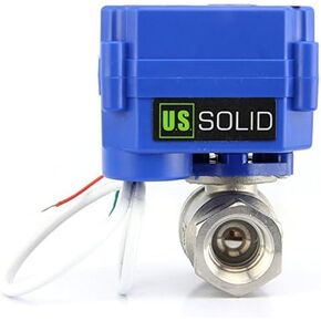 1/4 inch Motorized Ball Valve- 110V AC Stainless Steel 2-Wire Auto Return Ball Valve with Full Port, Normally Open
