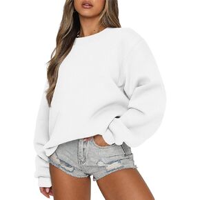 Womens Sweatshirts Long Sleeve Crew Neck Pullover Sweatshirt Casual Oversized Fleece Pullover Sweaters Cute Top Y2K