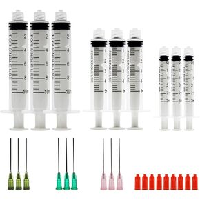 Glue Applicator Syringe with Blunt Tip Needle and Cap, for Liquid, Glue, Ink, Perfume, Lip Gloss Making
