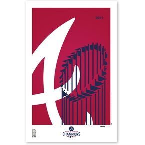 Atlanta Braves - Minimalist World Series 2021 Alternate MLB Art Poster Print by S. Preston - Living Room Home Wall Decor, 11" x 17" Unframed Artwork