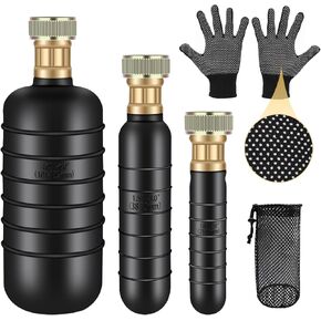 3 Pcs Drain Cleaning Bladders with Gloves Fit 1" to 6" Pipes, Drain Blockage Unclog Kits with Storage Bag for Bathroom, Kitchen, Swimming Pool & Main