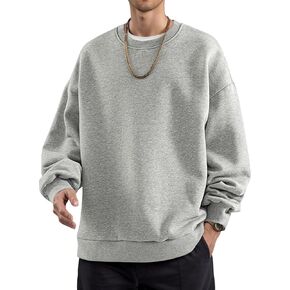 COZYPOIN Crewneck Sweatshirt for Men Long Sleeve Comfort Breathable Midweight Workout Casual Pullover Basic Sweatshirts in Kuwait